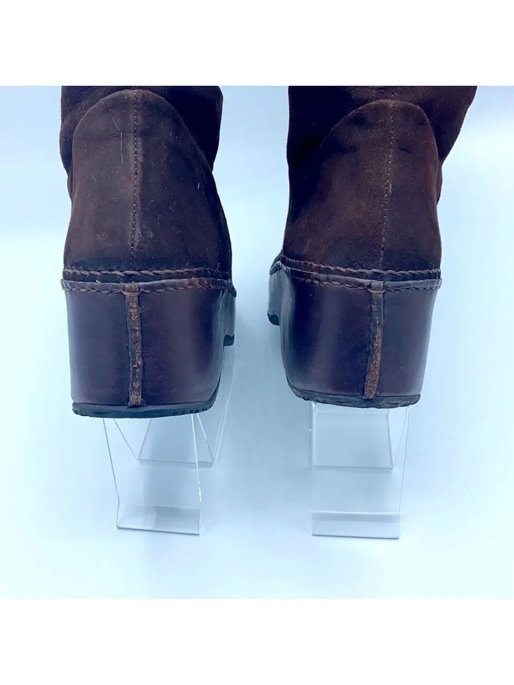 COLE HAAN Suede Faux Fur Platform Boots